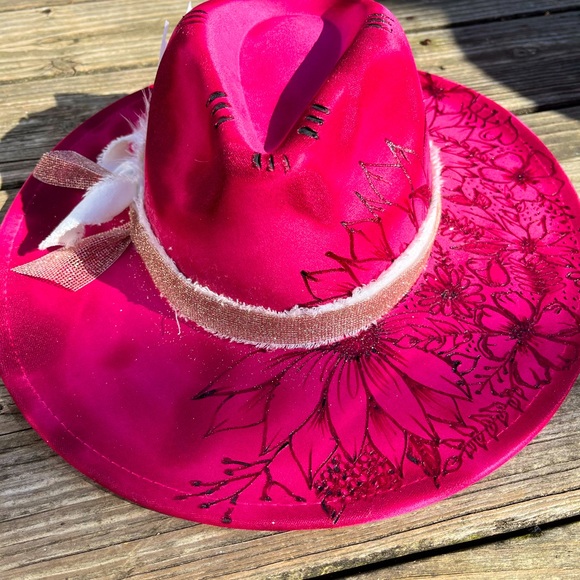 Accessories | Custom Burned Hot Pink Rancher Hat | Poshmark